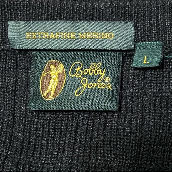 Vintage Bobby Jones Men’s Sweater Sz L Extra Fine Merino Wool Grey Golf Casual - Picture 5 of 6